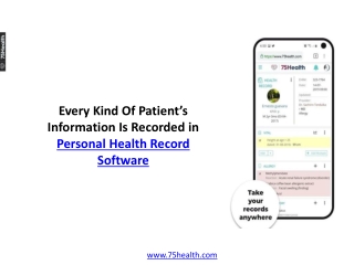 Every Kind Of Patient’s Information Is Recorded in Personal Health Record Software