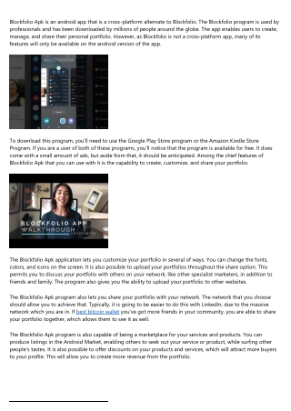 What You Can Expect From the Blockfolio Apk Program