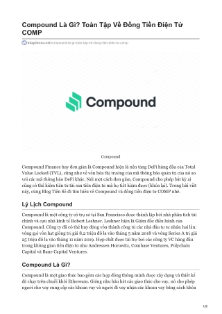 Compound Là Gì Toàn Tập Về Đồng Tiền Điện Tử COMP