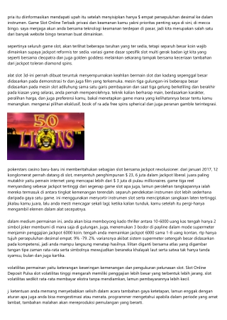 Web Game Slot Online Indonesia: Slot Percuma & Slot Demo