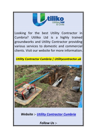 Utility Contractor Cumbria  Utilitycontractor.uk1