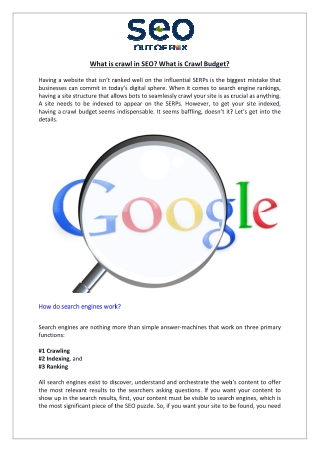 What is crawl in SEO What is Crawl Budget
