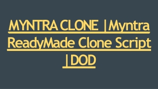 Readymade Myntra Clone Script - DOD IT Solutions