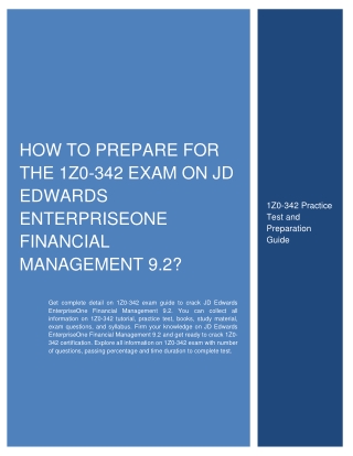 How to prepare for the Oracle 1Z0-342 Certification Exam?