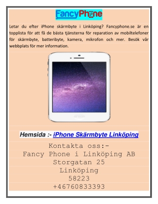 iPhone Skärmbyte Linköping abhi