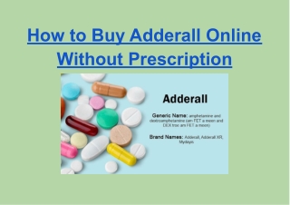 How to Buy Adderall Online Without Prescription