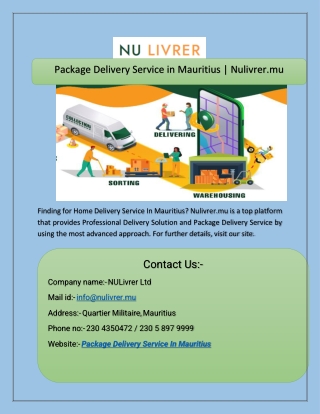 Package Delivery Service in Mauritius  Nulivrer.mu
