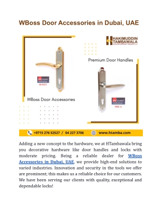 WBoss Door Accessories in Dubai, UAE