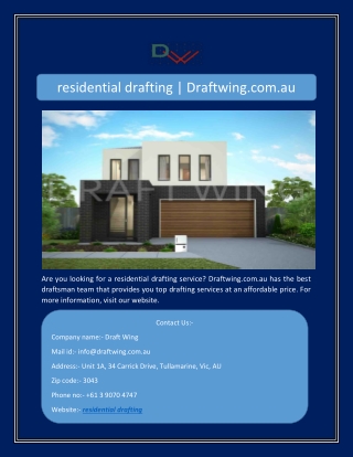 residential drafting | Draftwing.com.au