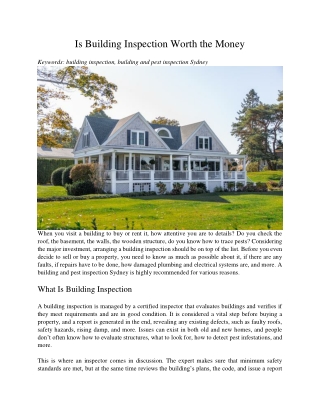 Is Building Inspection Worth the Money