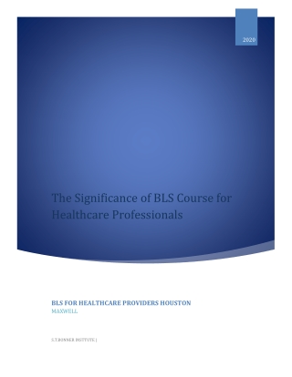 BLS For Healthcare Providers Houston -STBI