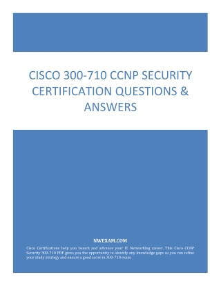 [PDF] Cisco 300-710 CCNP Security Certification Questions & Answers