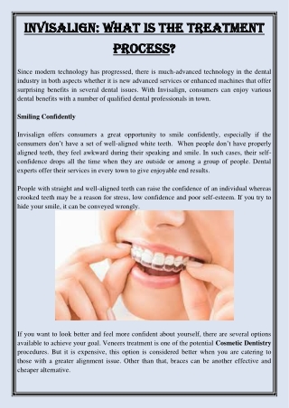 Invisalign What is the treatment process