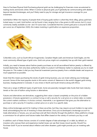 Should You Consider Investing In Gold? - Morgan Stanley