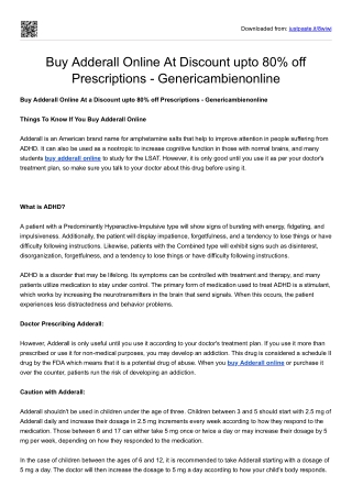 Buy Adderall Online At a Discount upto 80% off Prescriptions - Genericambienonli