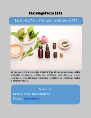 Salud del cáñamo | Comprar productos de CBD