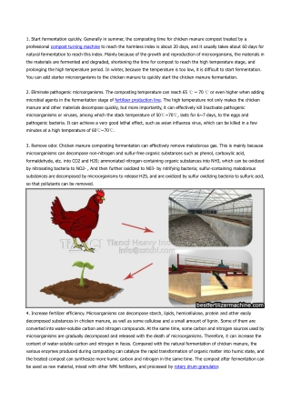 Advantages of compost turning and fermentation of chicken manure