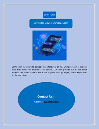 Buy Tiktok Views | Smmpanel.com
