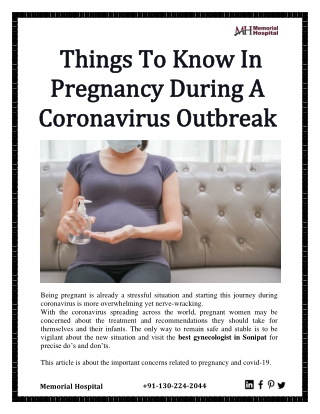 Things To Know In Pregnancy During A Coronavirus Outbreak