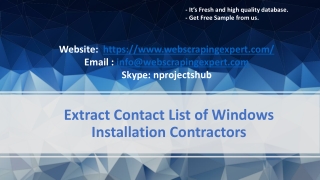Extract Contact List of Windows Installation Contractors