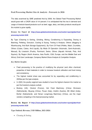 COVID-19 Impact on Global Feed Processing Market