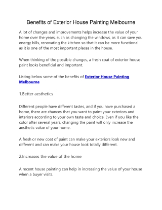 Exterior House Painting Melbourne