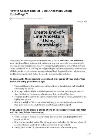 rootsmagicsupport.com-How to Create EndofLine Ancestors Using RootsMagic