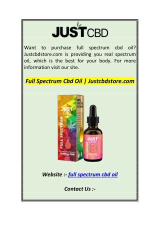 Full Spectrum Cbd Oil  Justcbdstore.com1