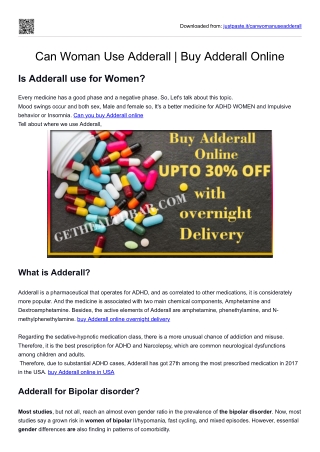 Can Woman Use Adderall  Buy Adderall Online