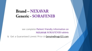 NEXAVAR (SORAFENIB) 200MG Side Effects & the Lowest Cost Worldwide