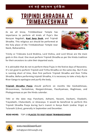 Tripindi Shradha at Trimbakeshwar
