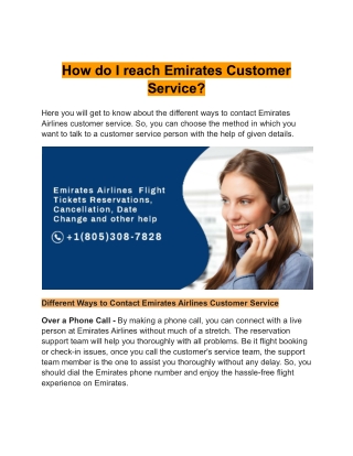 How do I reach Emirates Customer service?