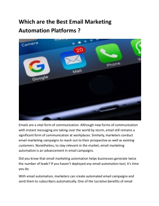 Which are the Best Email Marketing Automation Platforms