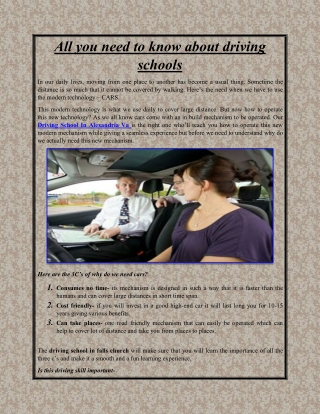 All you need to know about driving schools