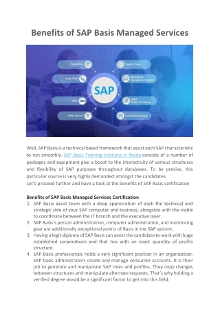 Benefits of SAP Basis Managed Services