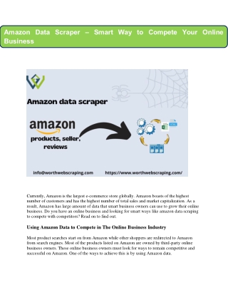 Amazon data scraper - smart way to compete your online business