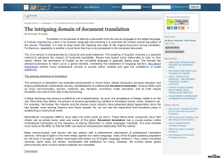 The intriguing domain of document translation