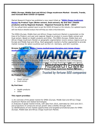 EMEA Chaga mushroom Market