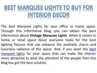 Best Marquee Lights To Buy For Interior Decor
