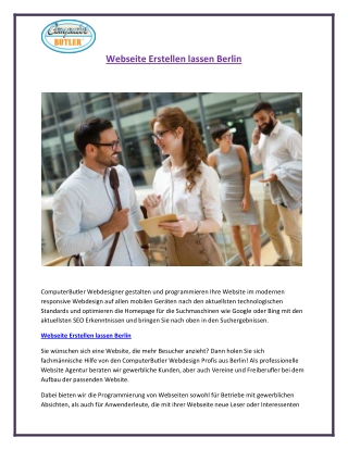 Webseite Erstellen lassen Berlin