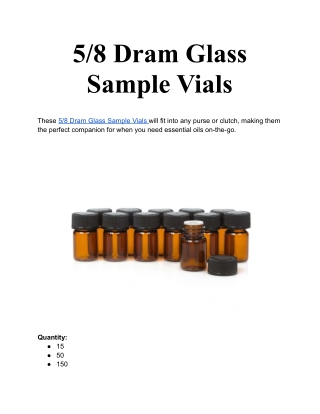 5_8 Dram Glass Sample Vials