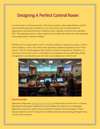 Designing A Perfect Control Room - Americon USA