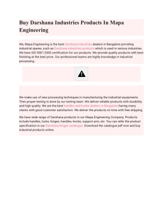 Buy Darshana Industries Products In Mapa Engineering