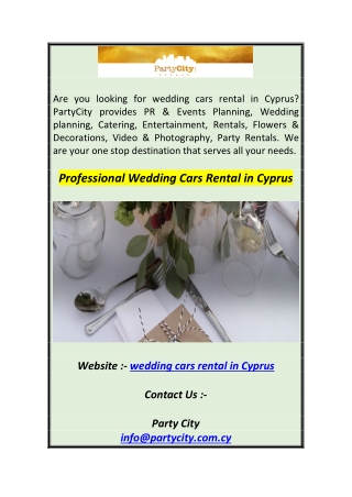 Professional Wedding Cars Rental in Cyprus