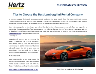 Tips to Choose the Best Lamborghini Rental Company