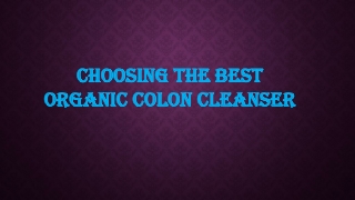 Choosing the Best Organic Colon Cleanser