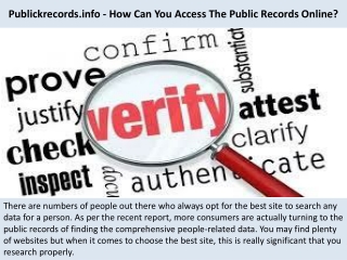 Publickrecords.info - How Can You Access The Public Records Online