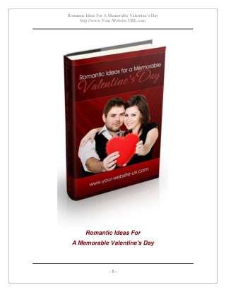 Romantic Ideas for a Memorable Valentines Day