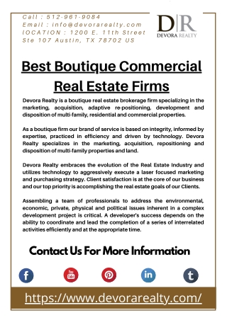 Best Boutique Commercial Real Estate Firms