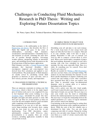 Challenges in Conducting Fluid Mechanics Research in PhD Thesis Writing and Exploring Future Dissertation Topics - Phdas